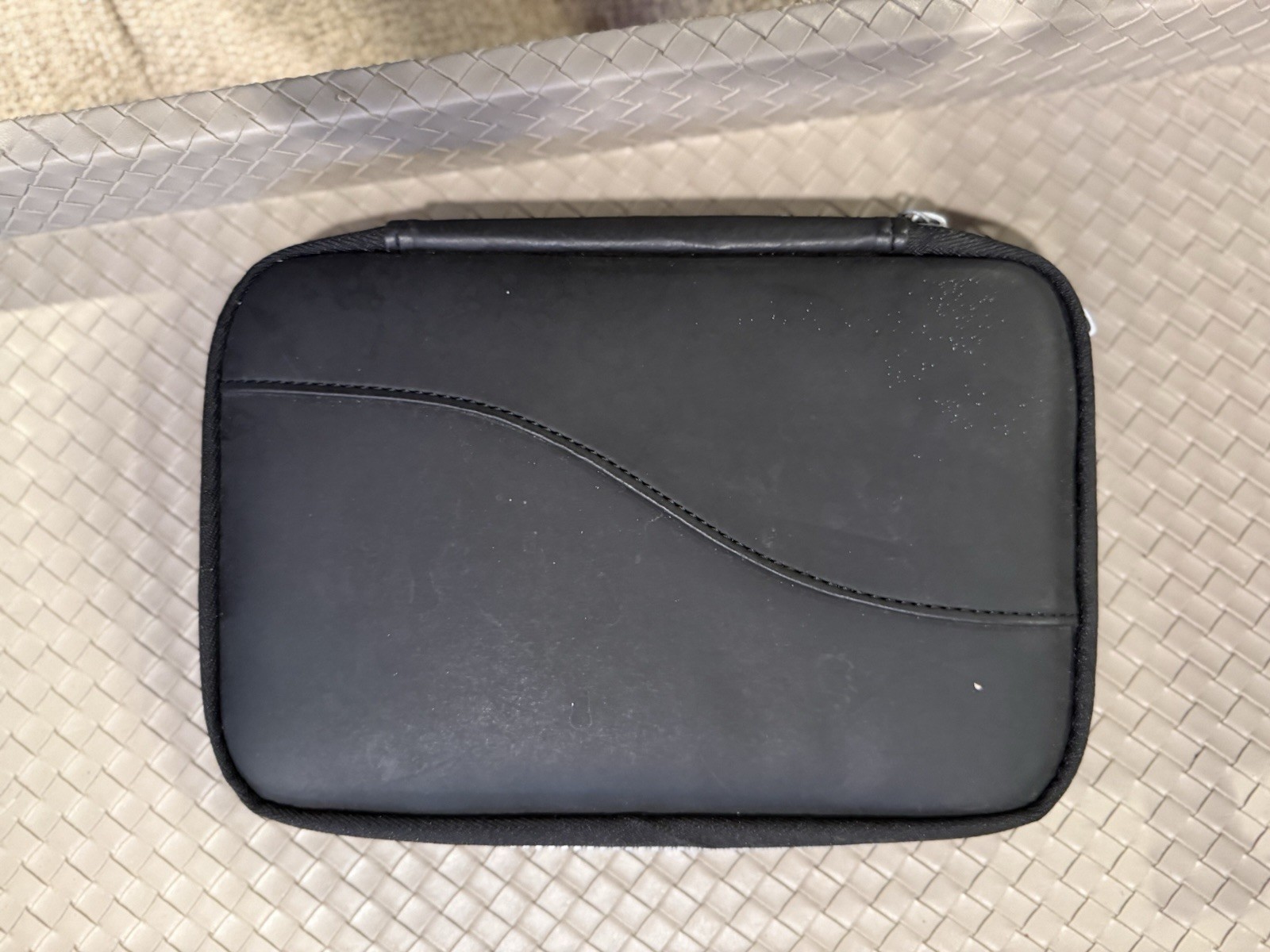 Black Zippered Travel Case Organizer w/ Mesh Pockets, cord organizer