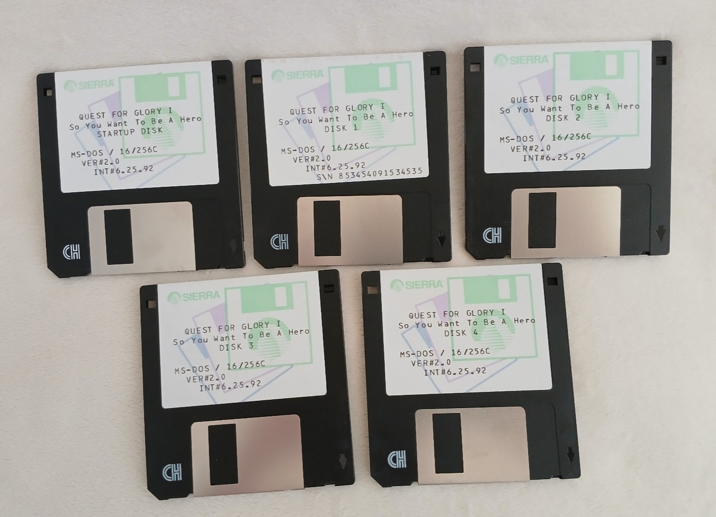 Vintage 1992 Sierra Quest for Glory 1 PC Big Box 3.5 disks + RARE Strategy Guide