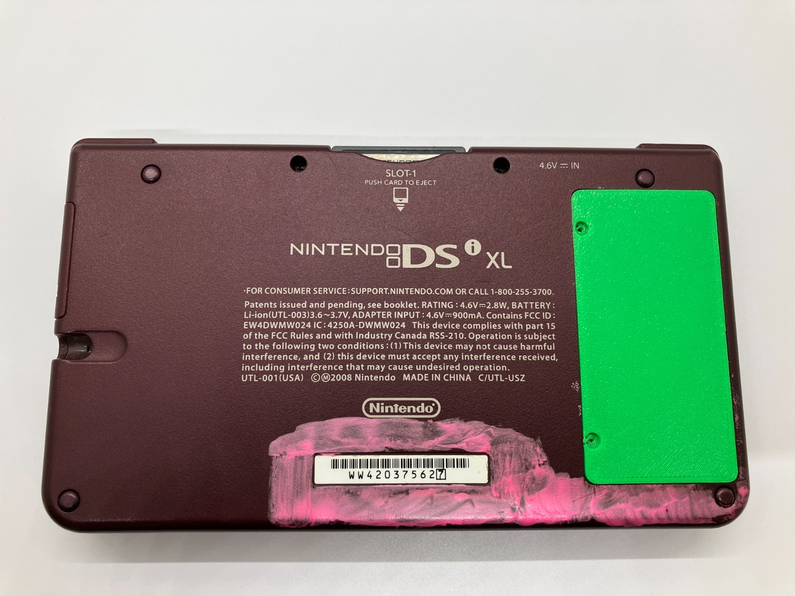 Nintendo DSi XL Burgundy Console + Animal Boxing Game – Untested