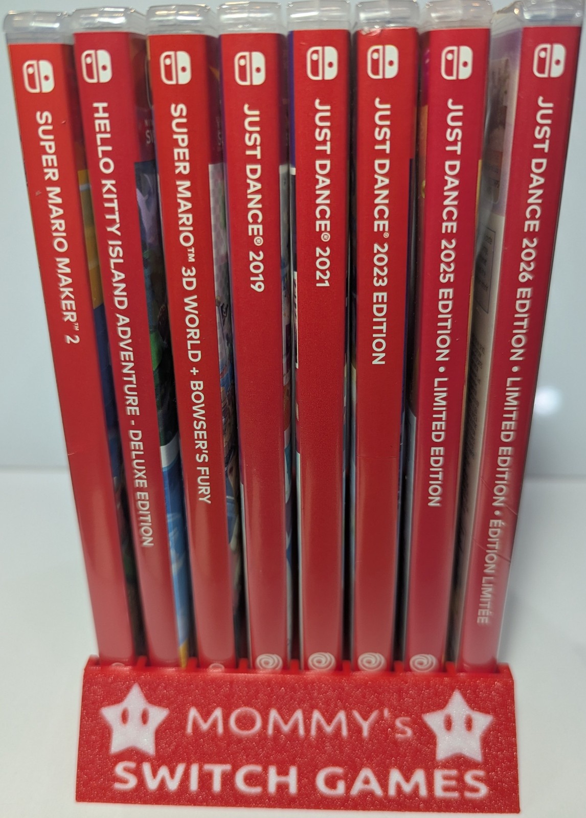 Nintendo Switch Game Case Holder / Stand – Custom Text on Swappable Face Plate