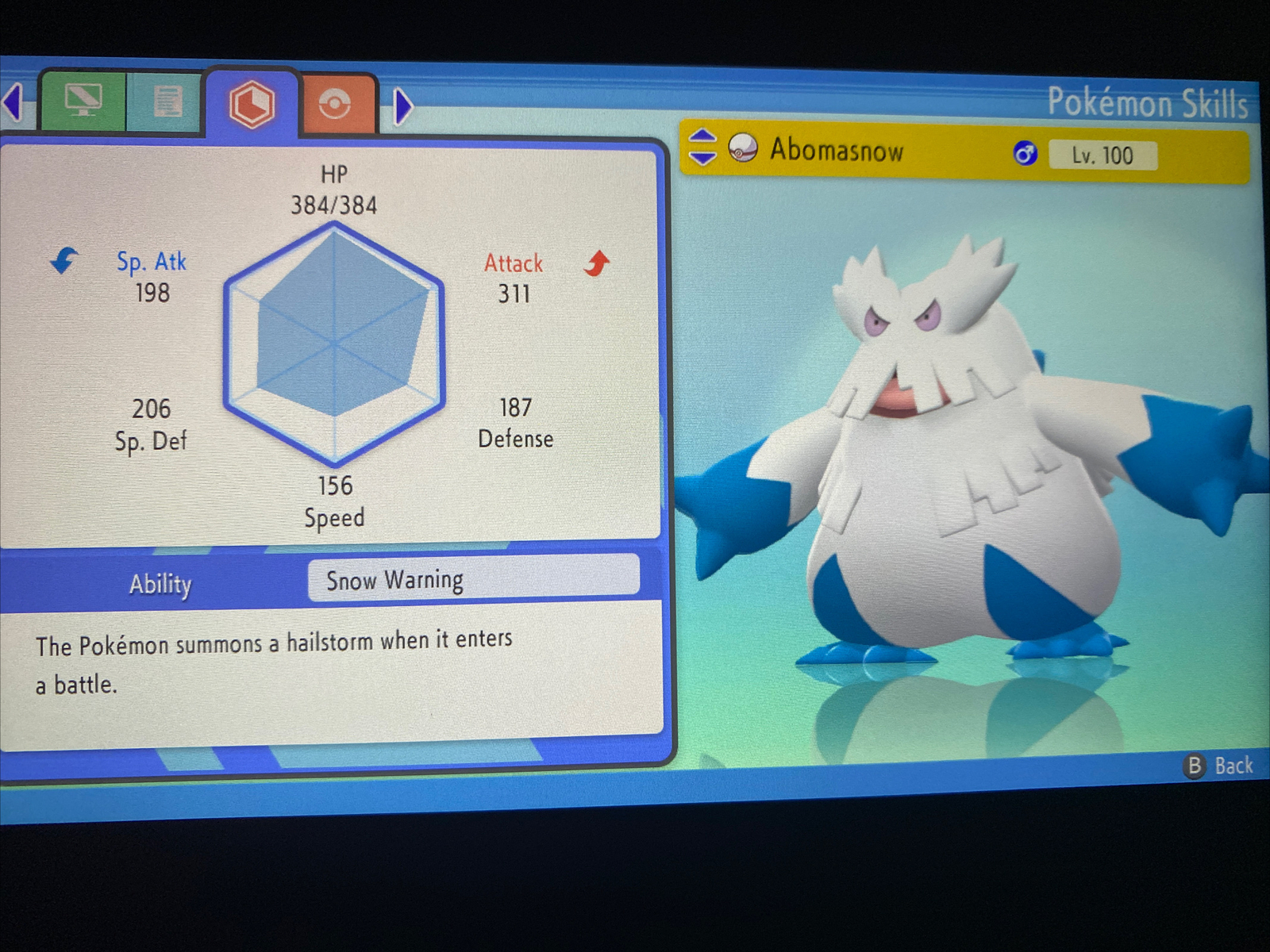 Pokemon Brilliant Diamond and Shining Pearl Shiny Abomasnow 6IV Battle Ready