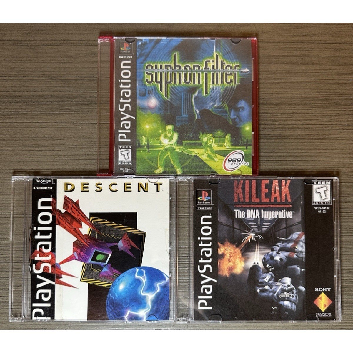 PS1 Disc Only Games Lot – Descent, Syphon Filter, Kileak The DNA Imperative