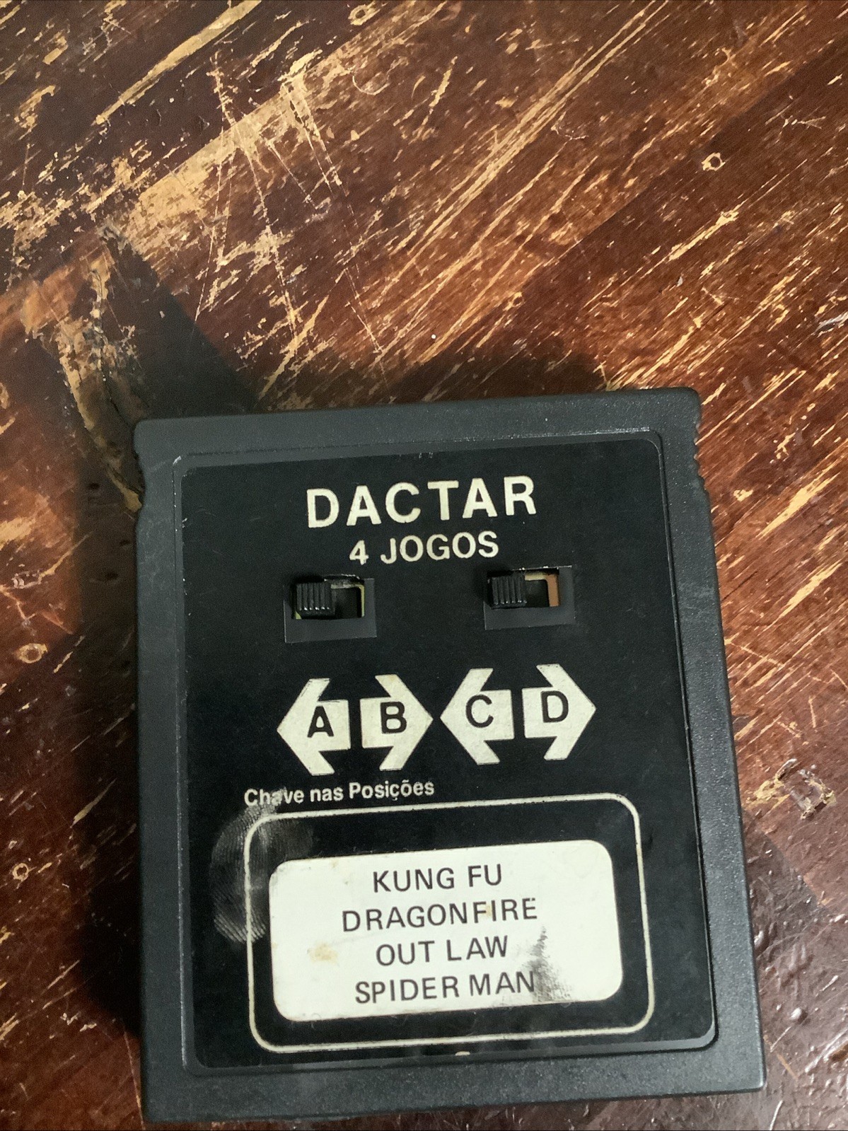 Atari 2600 4in1 Brazil Video Game Cartridge (Kung Fu, Dragon Fire, Spider Man)