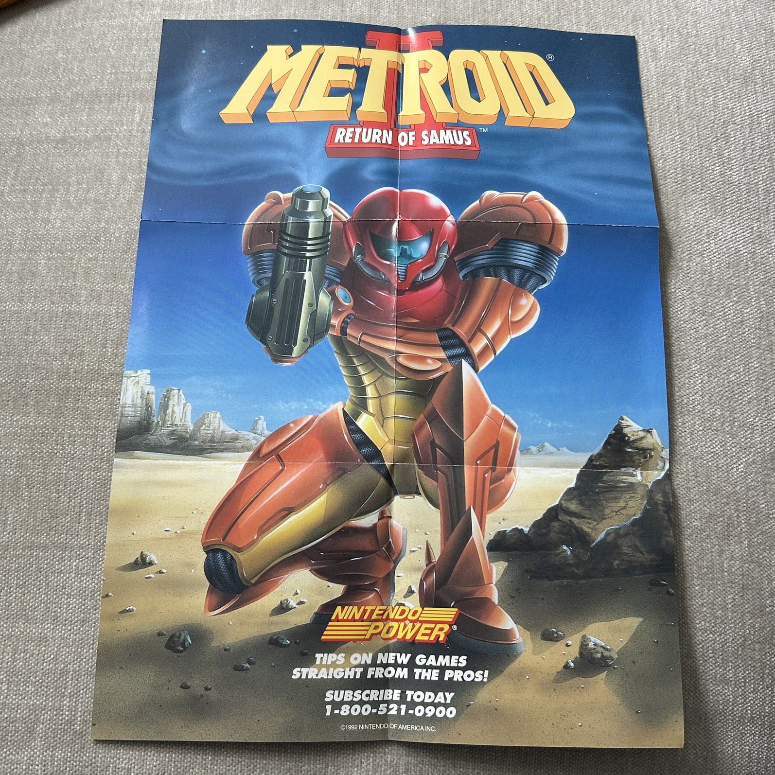 Metroid II Return Of Samus 1991 Game Boy Nintendo Power Poster 8”X 11 1/2”