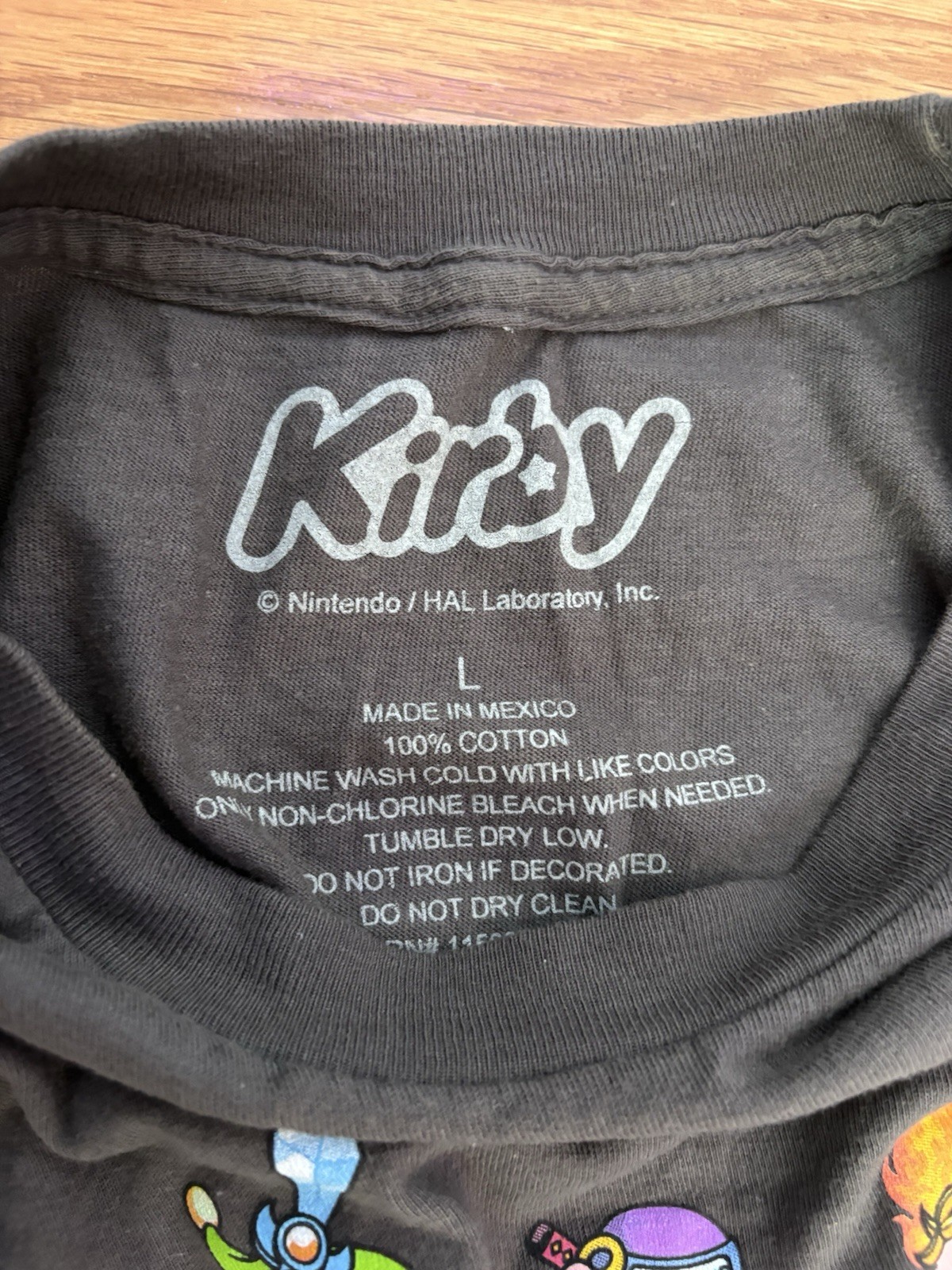 Kirby Nintendo HAL Laboratory Inc. Gray Graphic T-Shirt, Machine Washable