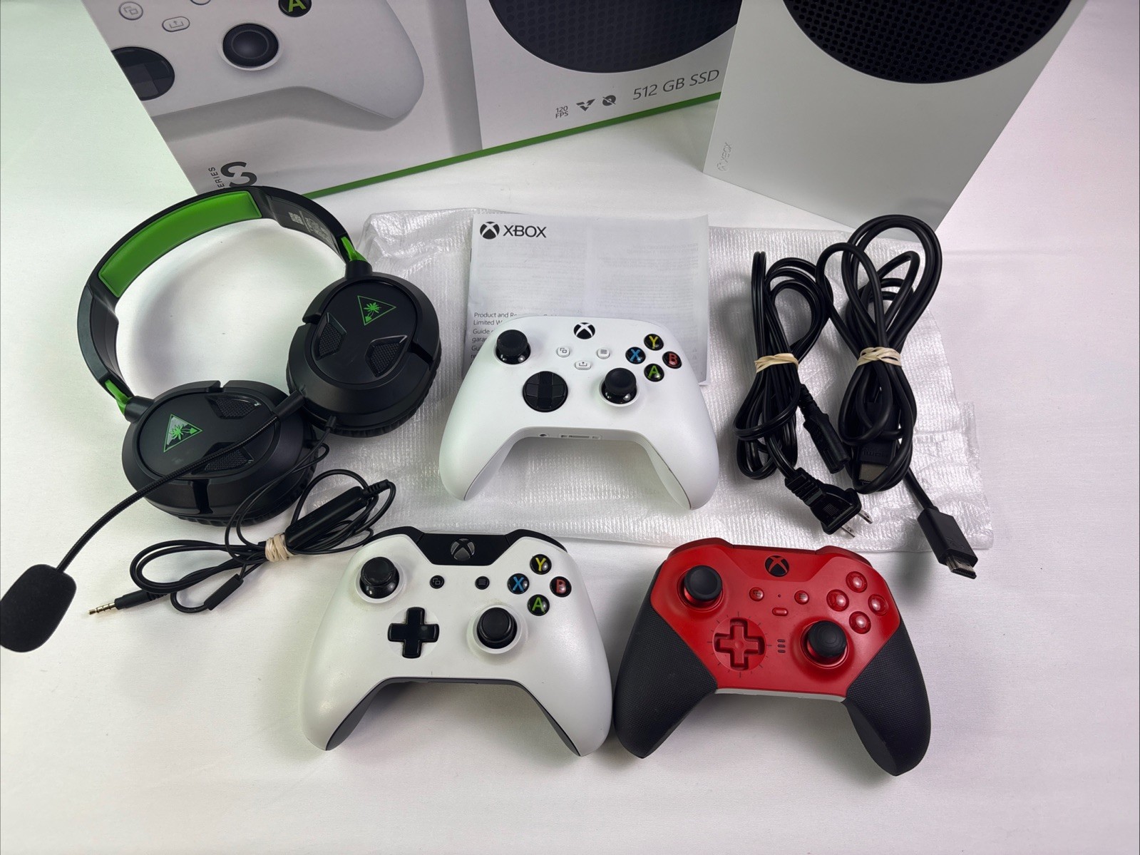 Microsoft Xbox Series S 512GB + Turtle Beach Headphones & 3 Controllers