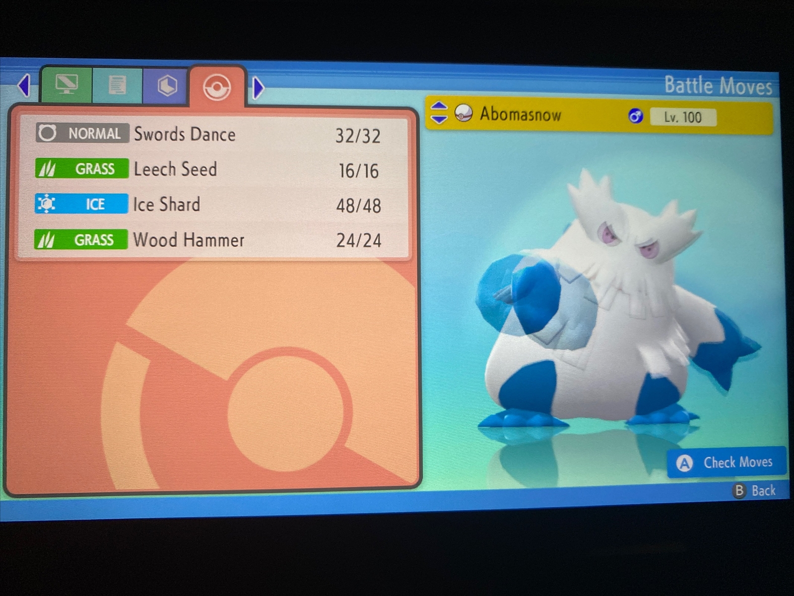 Pokemon Brilliant Diamond and Shining Pearl Shiny Abomasnow 6IV Battle Ready