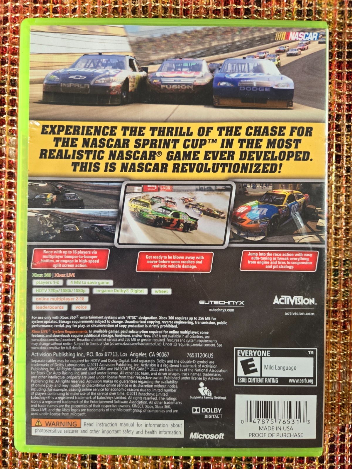 NASCAR 2011 The Game (Xbox 360, 2011) Complete With Manual