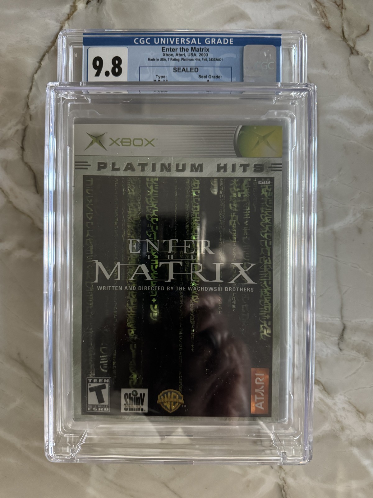 Enter the Matrix CGC Graded 9.8 Microsoft Xbox Platinum Hits SEALED 2003