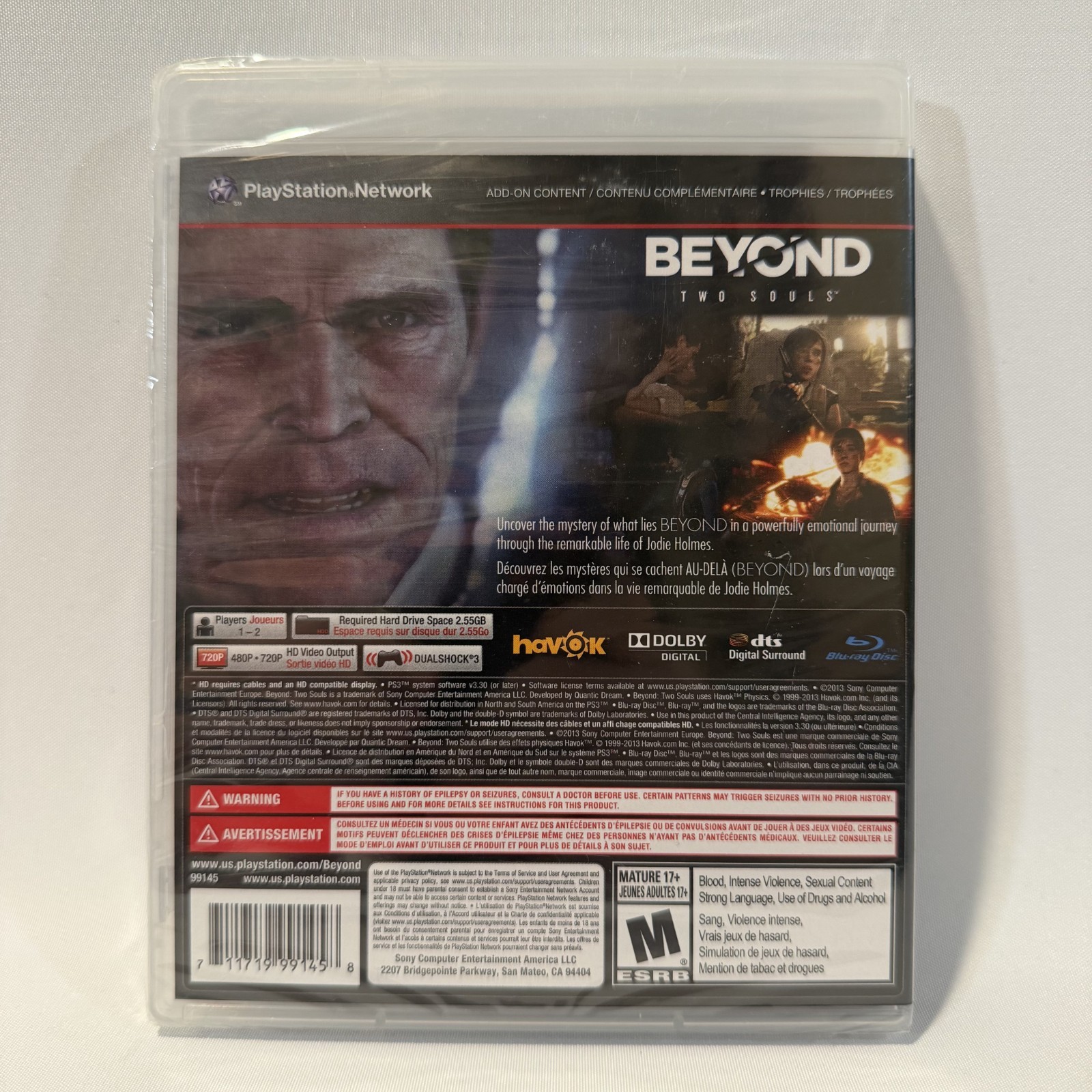 Beyond Two Souls PS3 Quantic Dream Interactive Drama Adventure Video Game Sealed