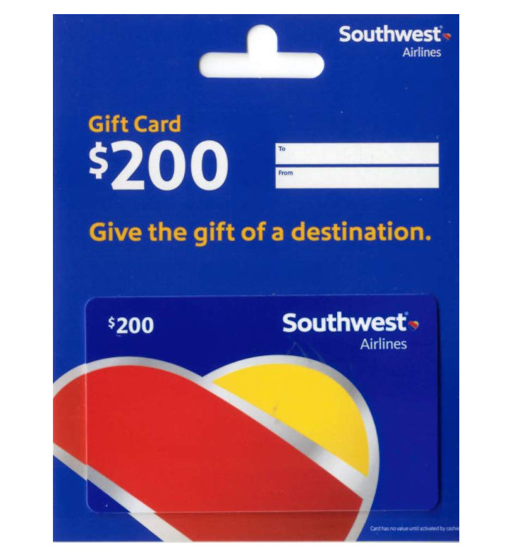 Southwest Airlines Physical Gift Card $200 ( Free Shipping )