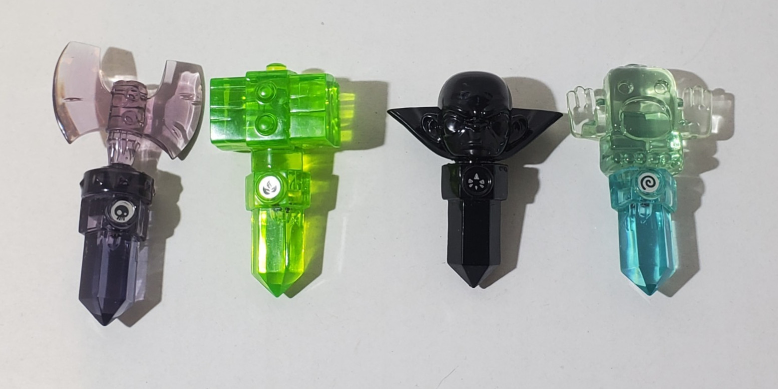 Lot Of (4) Activision Skylanders Trap Team Crystals Kaos Hammer Screamer Axe