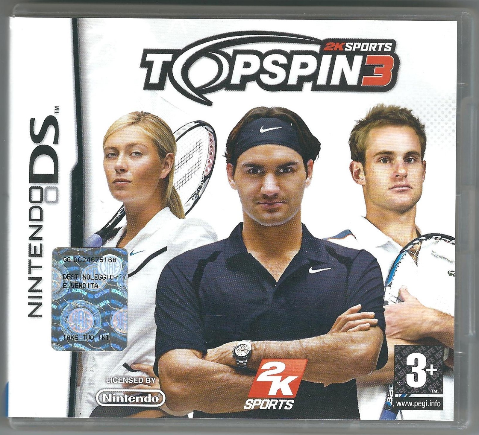ITALY – Top Spin 3 Nintendo DS Video Game – MARIA SHARAPOVA – ROGER FEDERER