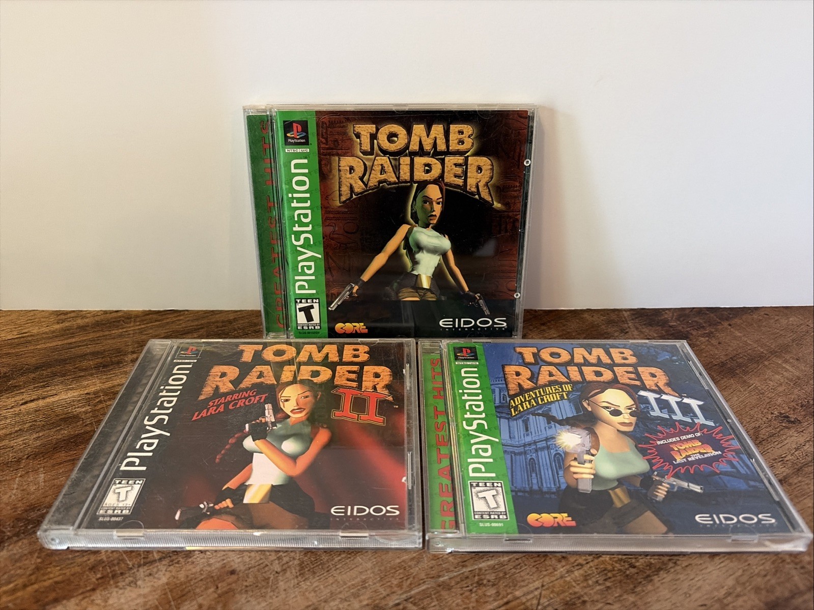 Tomb Raider 1 2 3 Complete In Box Sony Playstation 1 PS1 Tested Working
