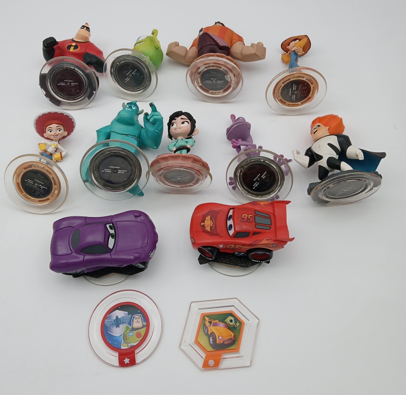 Mix Disney/Pixar Infinity Character Figures – Cars/Discs/Portal Base Lot Of 14