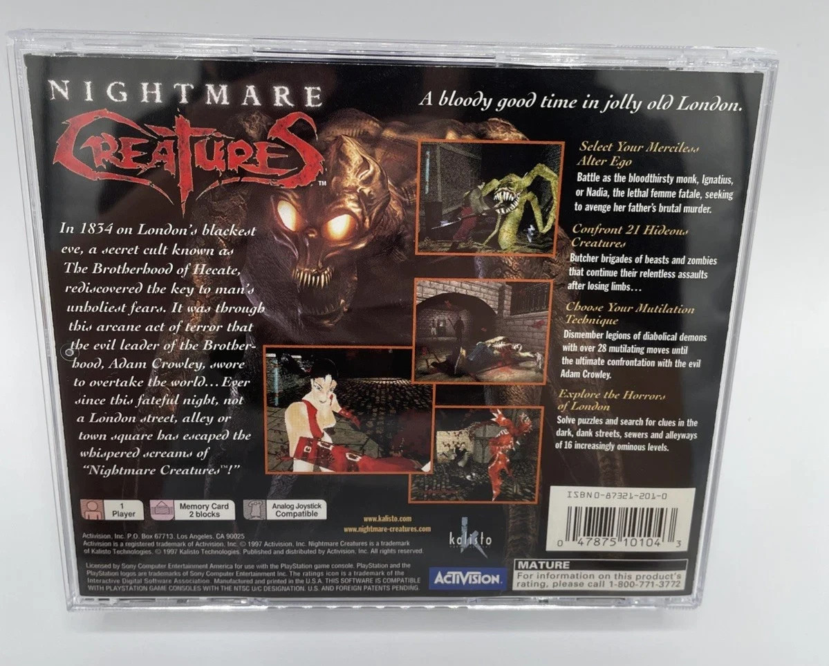Nightmare Creatures (SONY PlayStation 1 1997) PS1 PSX COMPLETE PRISTINE NEW MINT