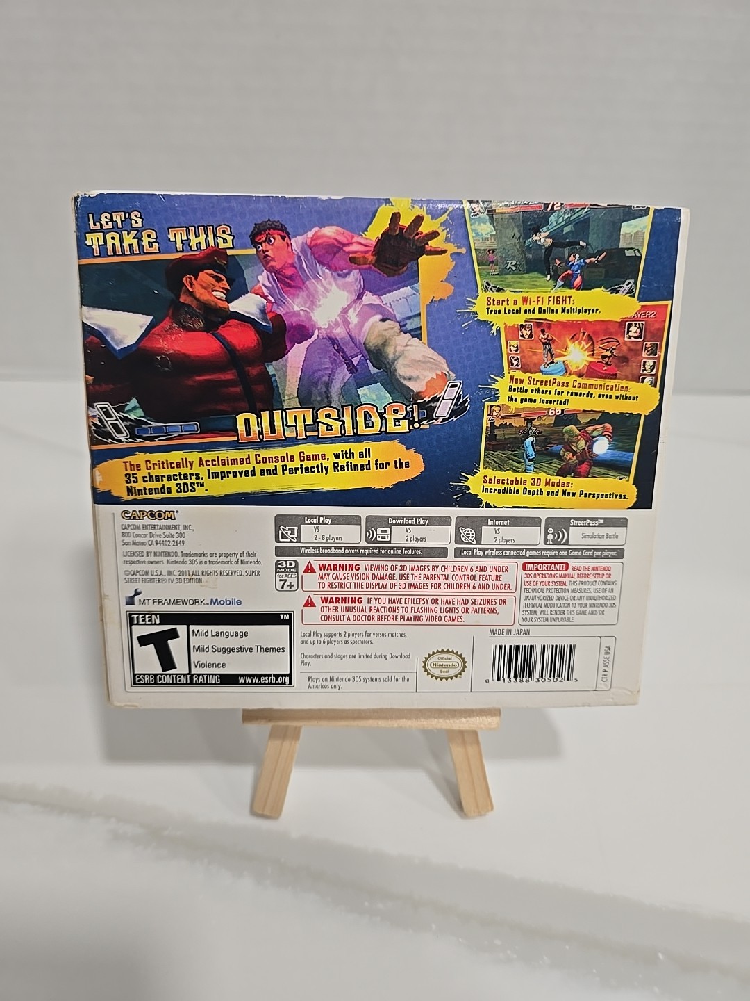 Super Street Fighter IV 3D Edition Nintendo 3DS Lenticular Slipcover CIB TESTED
