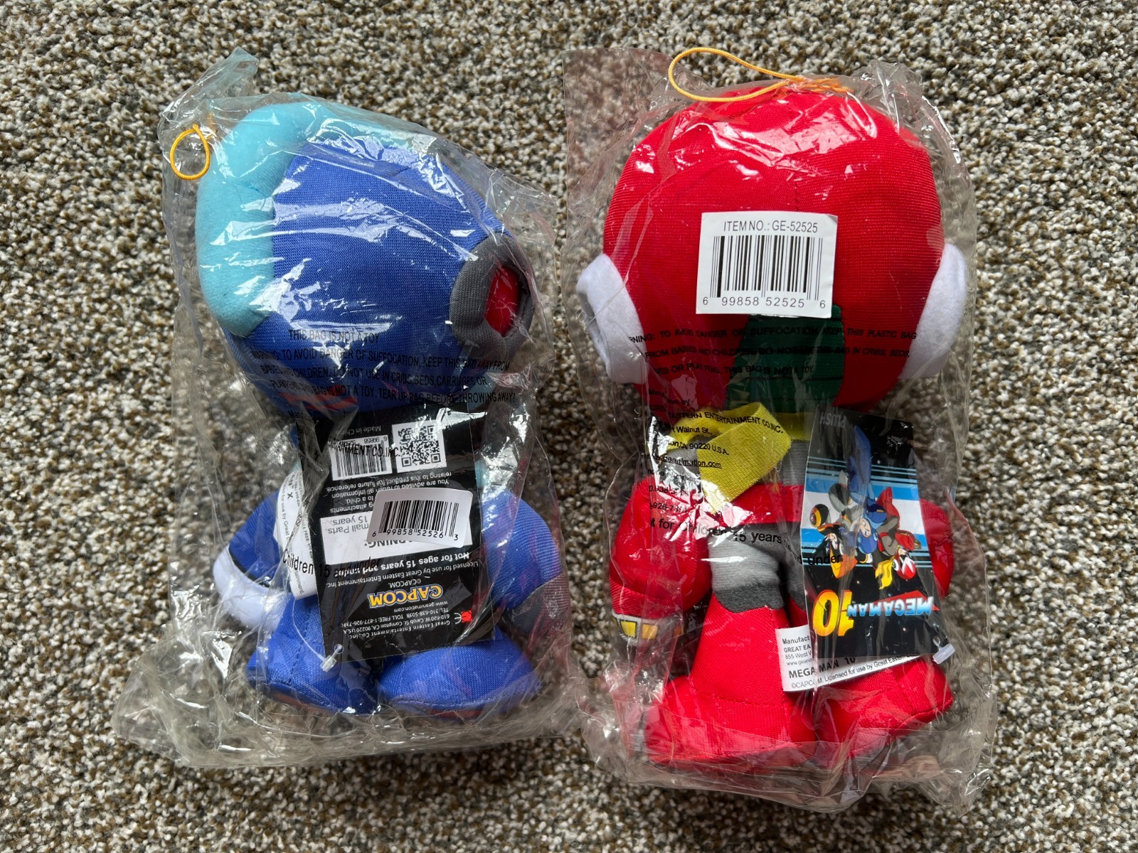 Megaman X 10 Plush Set – Mega Man and Proto Man – New/Sealed with Tags – Vintage