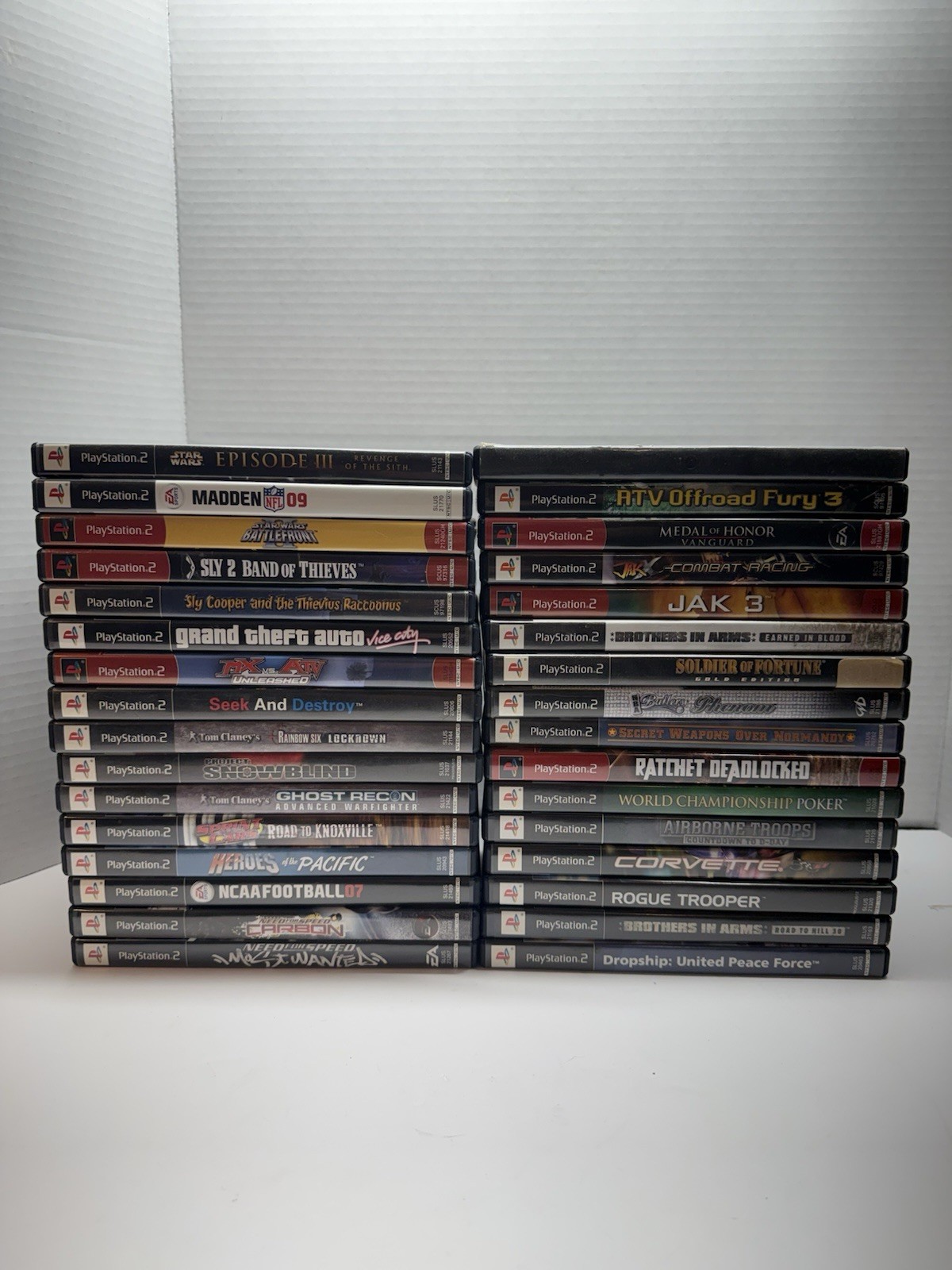 Sony PlayStation 2 PS2 Console Bundle w/ 32 Games Controller Memory Card OEM