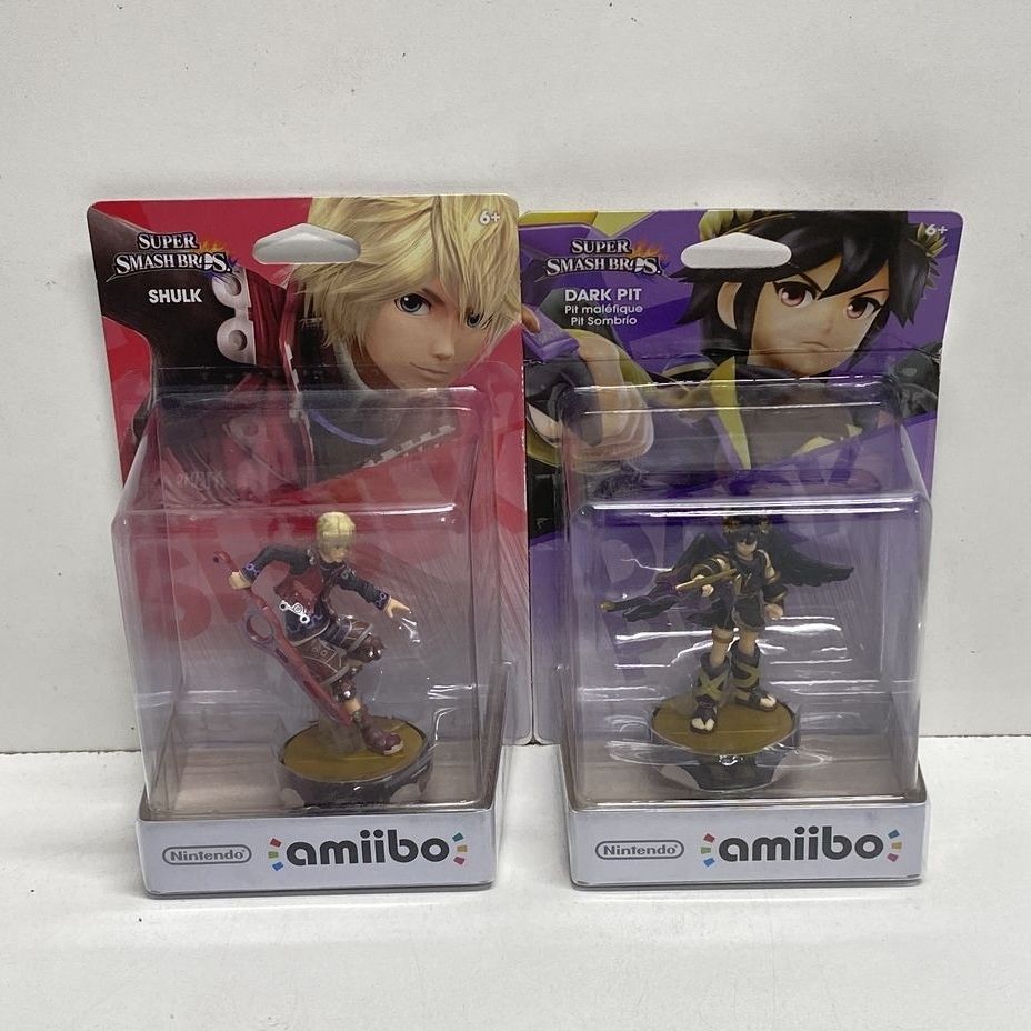 Nintendo Amiibo Super Smash Bros Shulk and Dark Pit Lot of 2 Figures Sealed