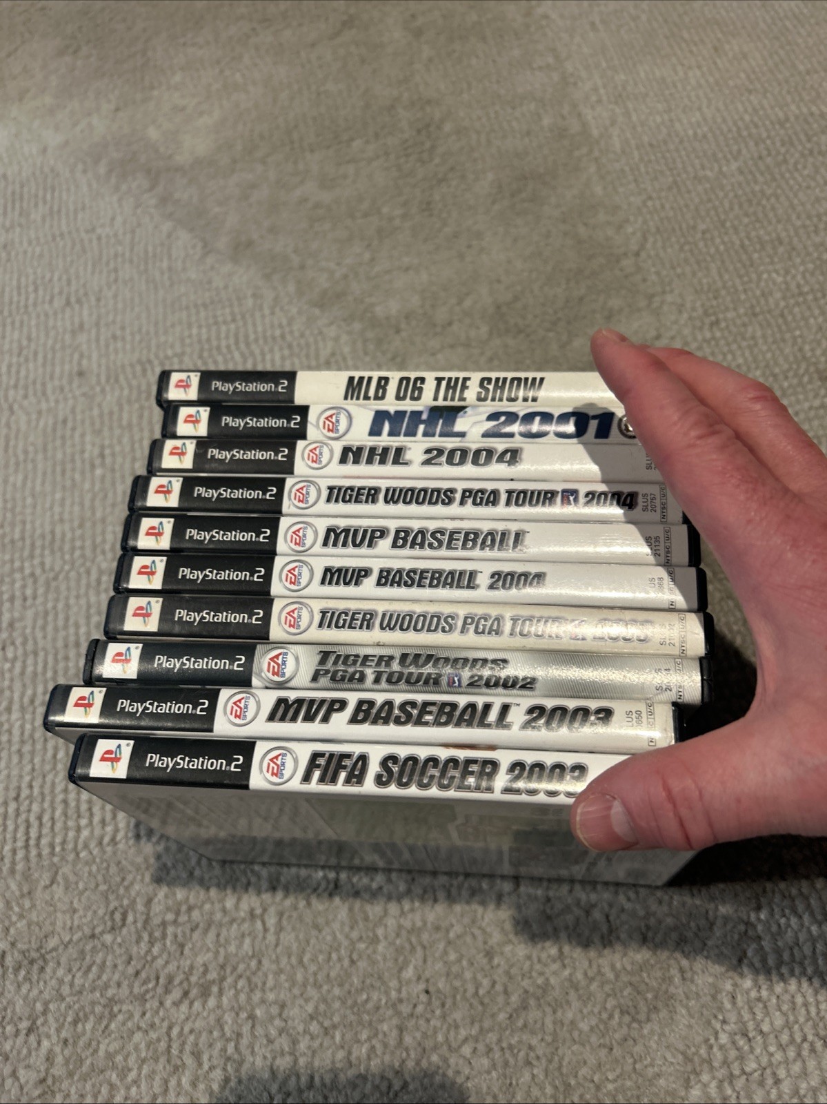 Lot of 10 Sony PlayStation 2 Ps2 Sports Games Tiger Woods FIFA NHL MLB