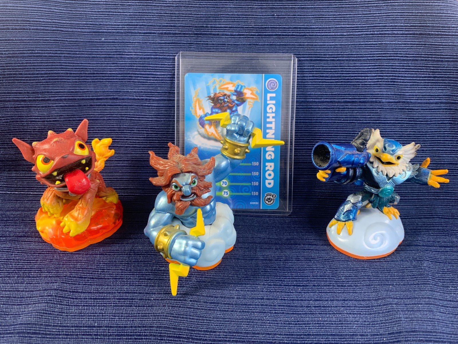 Skylanders Giants Lightning Rod w/ Card Jet Vac Hot Dog Figure Lot of 3