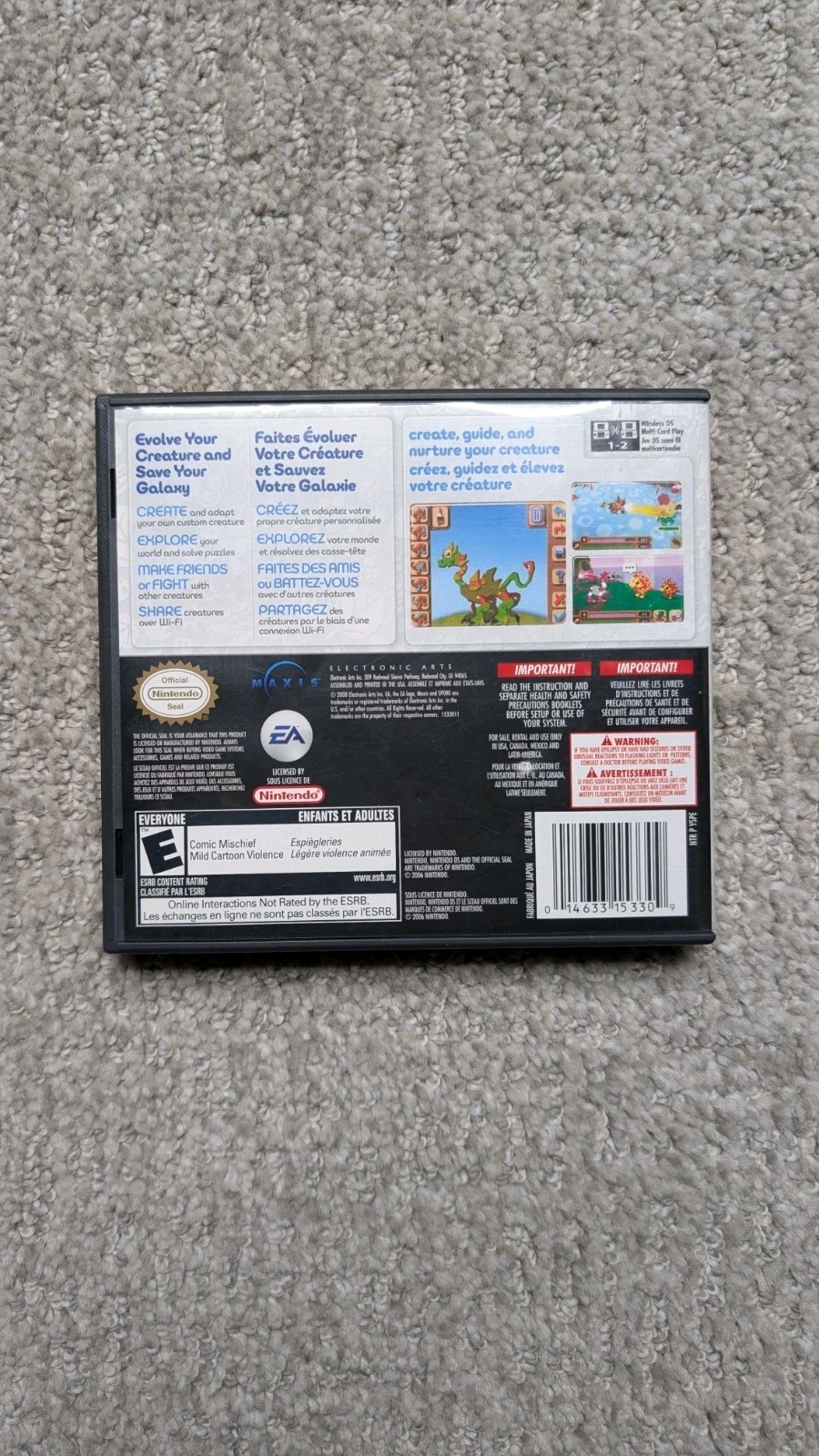 Electronic Arts Spore Creatures Nintendo DS 2008 Wi-Fi Capable E NTSC-U/C