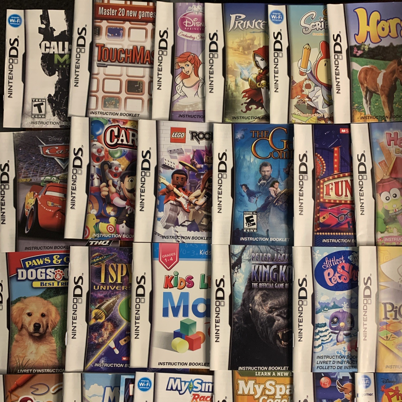 Bulk Lot of 36 / Nintendo DS / Manuals ONLY / ***No Games / Instruction Booklets