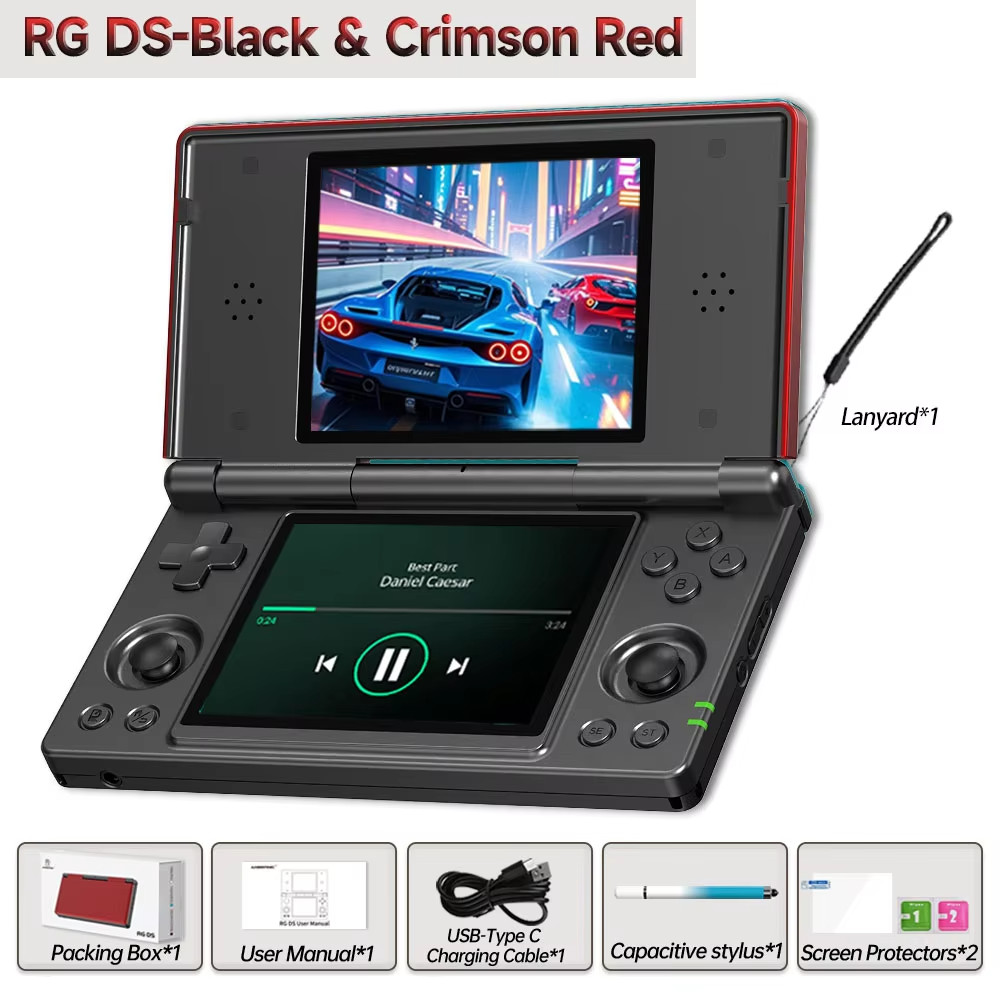ANBERNIC RG DS Handheld Game Console 4″ IPS Multi-touch Dual-screen (Flip)