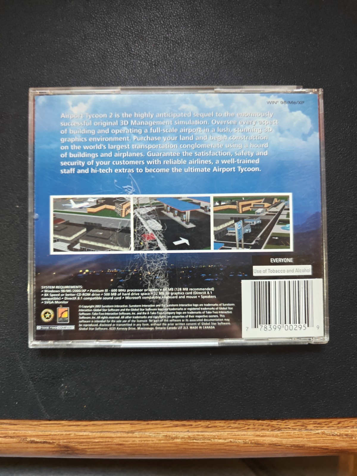 AIRPORT TYCOON 2 3D MANAGEMENT SIMULATION PC CDROM GLOBAL STAR SOFTWARE 2003