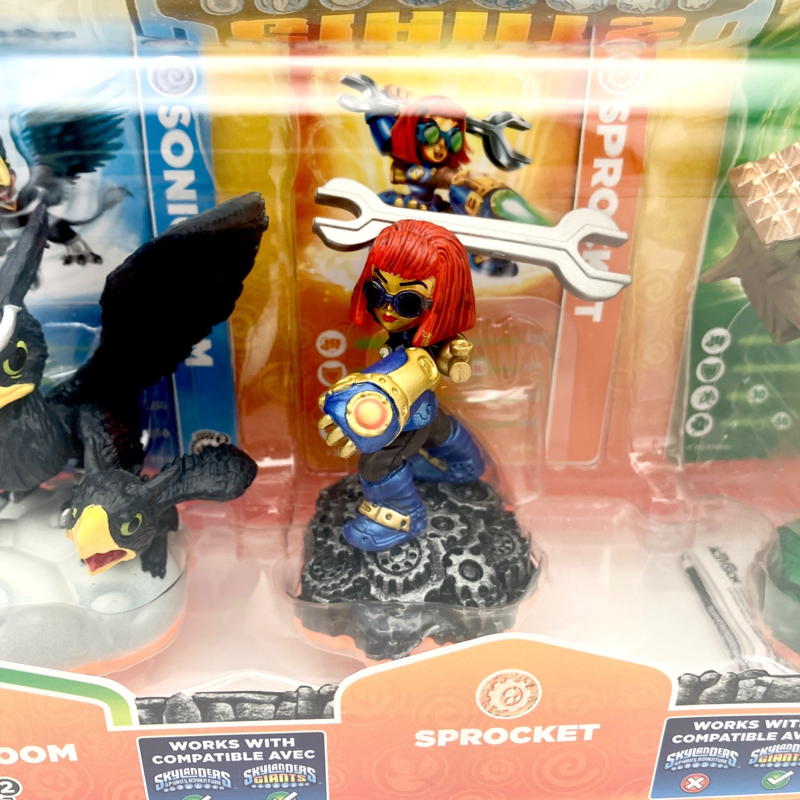 Skylanders Giants Sonic Boom Sprocket Stump Smash 3 Pack Figures NEW SEALED