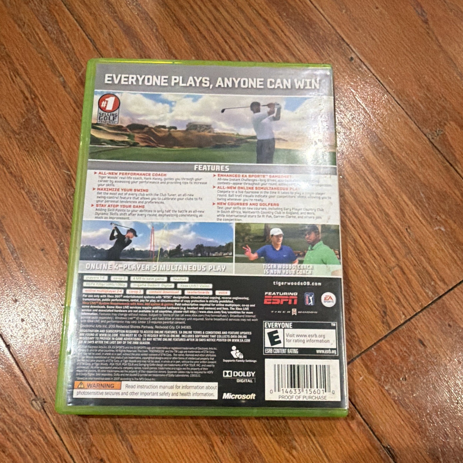 EA SPORTS Tiger Woods PGA Tour 09 (Xbox 360) Multiplayer E Case/Disc