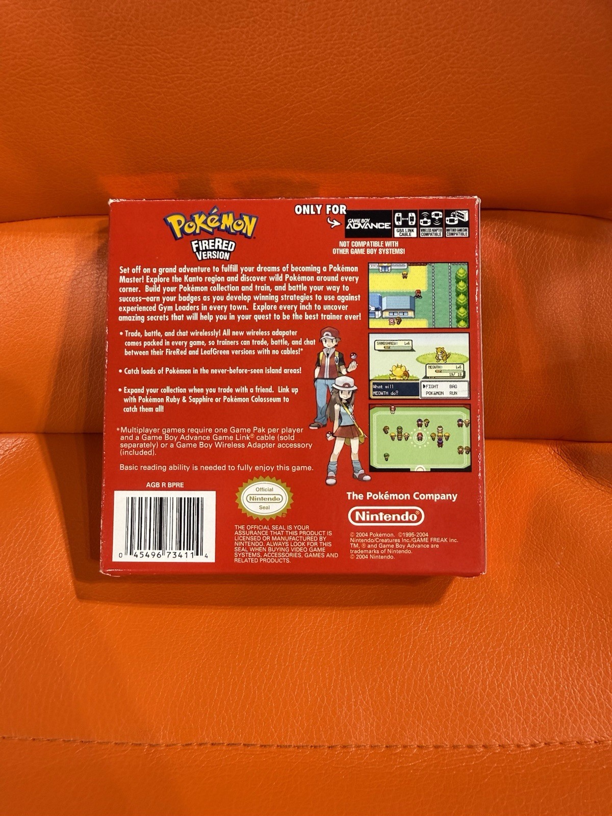 Pokémon Fire Red Wireless Adapter Bundle GBA CiB *Great Condition* All Inserts!