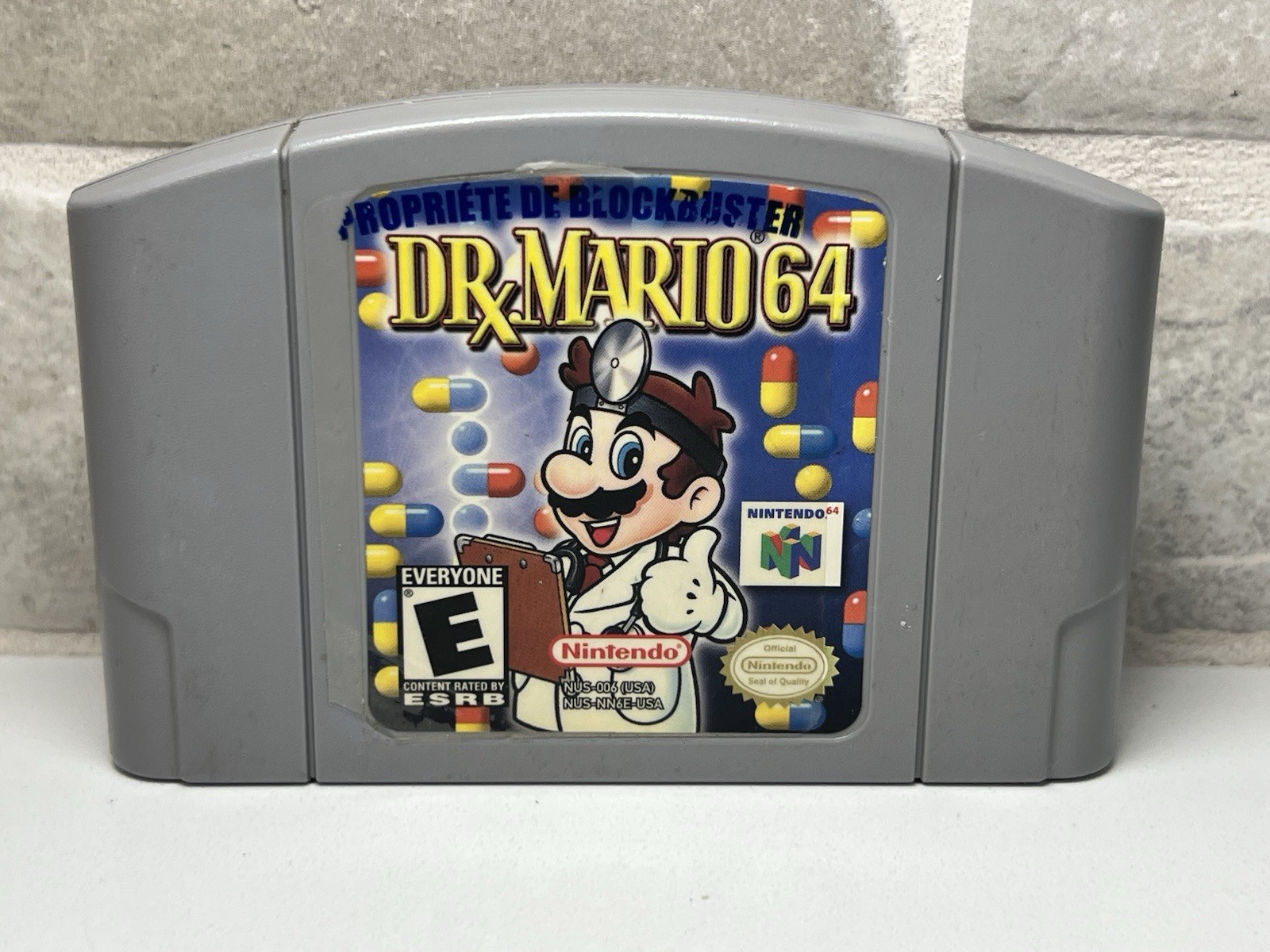 **RARE**Dr. Mario 64 Blockbuster Sticker Nintendo N64 Authentic Cartridge Only