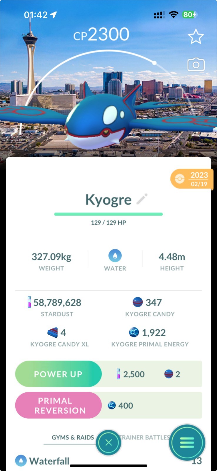 Kyogre Las Vegas background – TRADE 20kStardust – Read description