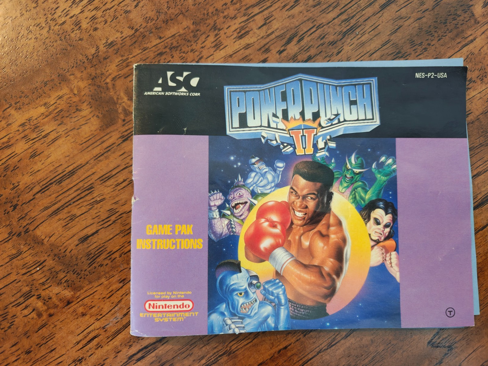Power Punch II NES Original Box + Manual+Foam Insert No Game Authentic Nintend0