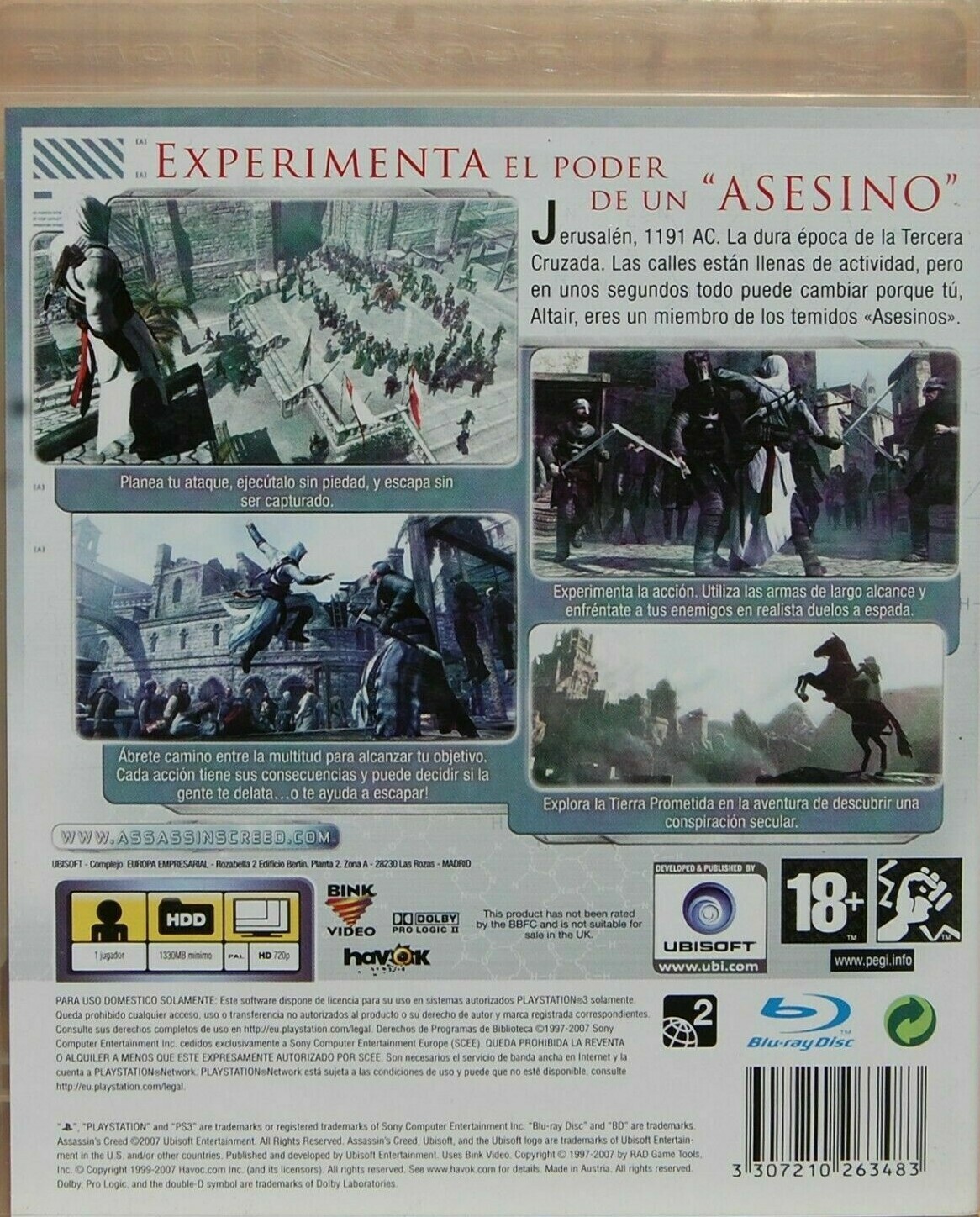 Assassins Creed – PLAYSTATION 3 – Pal Spain REGION FREE – COMPLETELY IN SPANISH