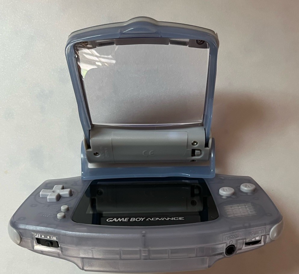 Nintendo Game Boy Advance Glacier Console AGB 001 Mad Cats Screen Mag Light