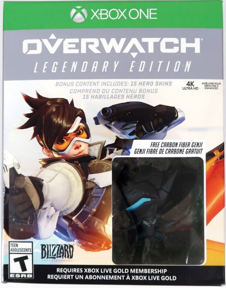 Overwatch Legendary Edition Bundle Carbon Fiber Genji Figure Xbox One Brand New
