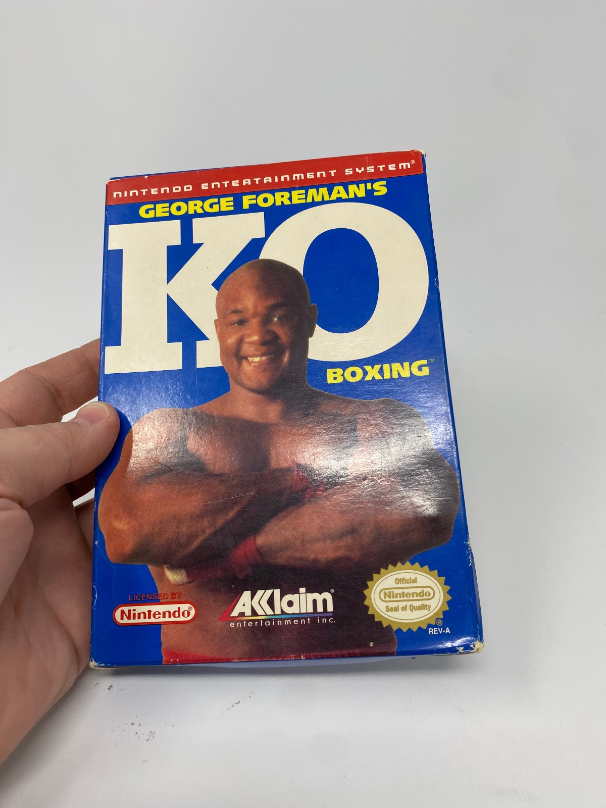 NES George Foreman’s KO Boxing Nintendo CIB Poster Box Manual Complete Game Vtg