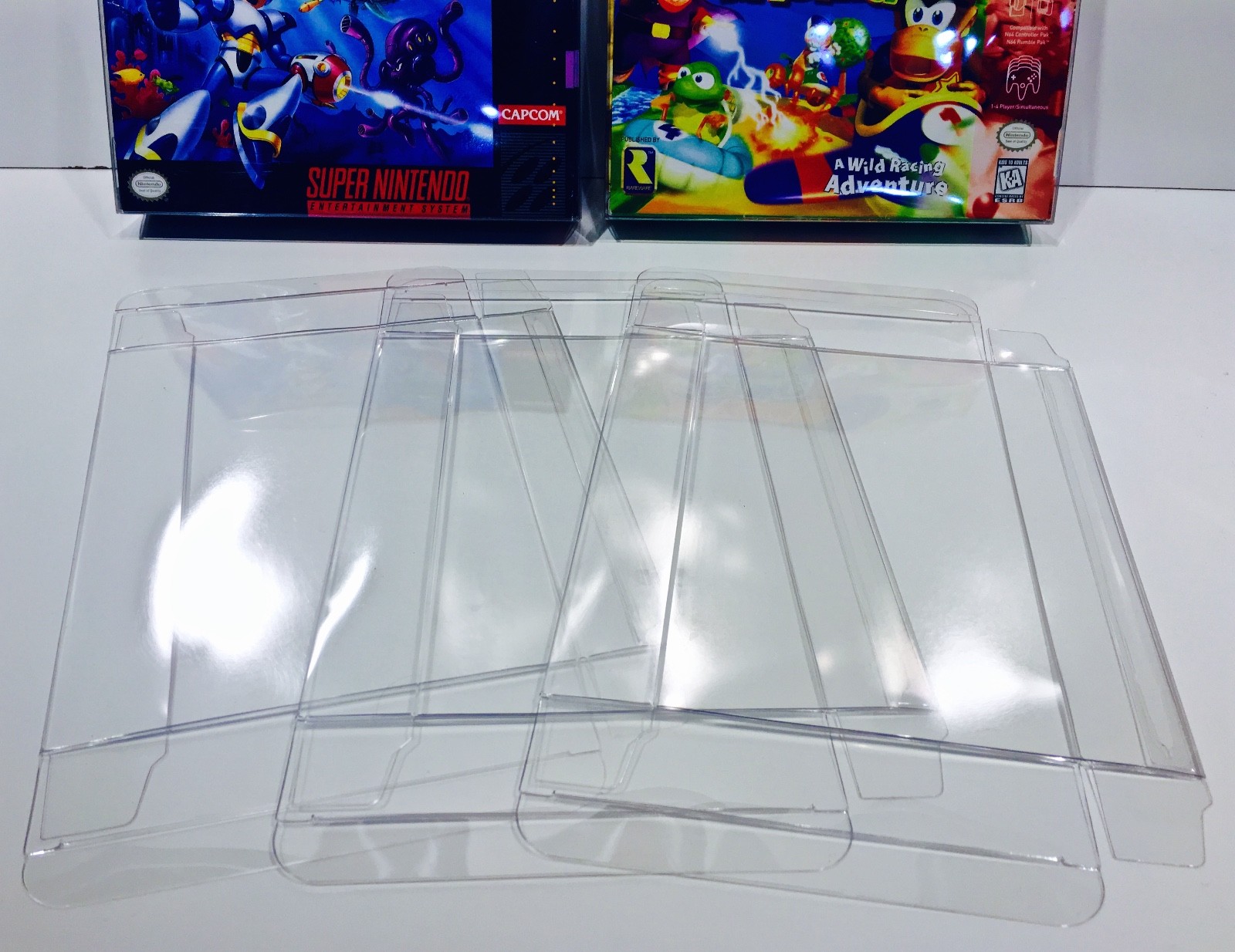 200 SNES / N64 / ATARI JAGUAR Box Protectors Clear Cases Super Nintendo 64 CIB
