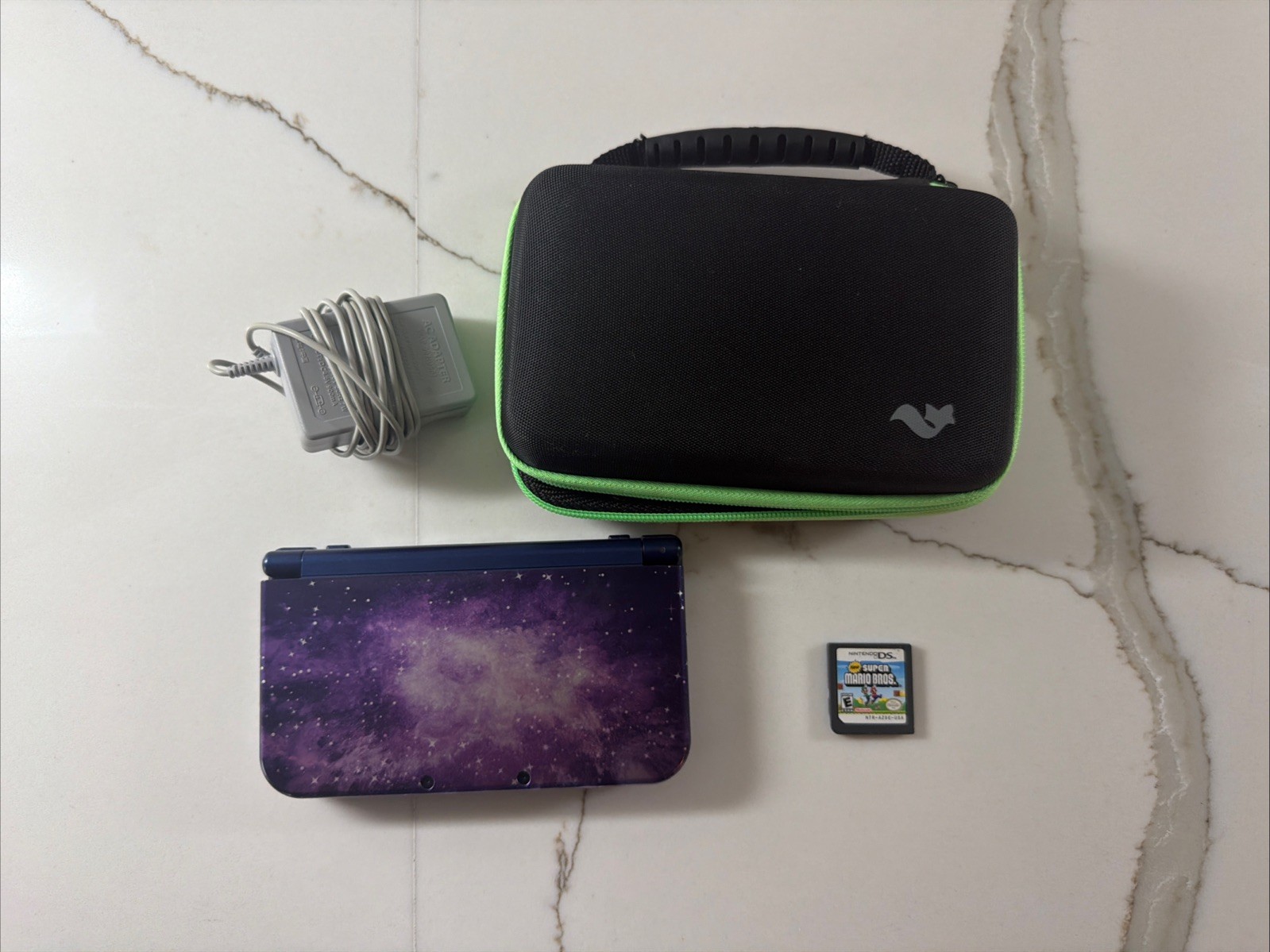 Nintendo 3DS XL Galaxy Edition Handheld Console With Charger, Case, And Game!