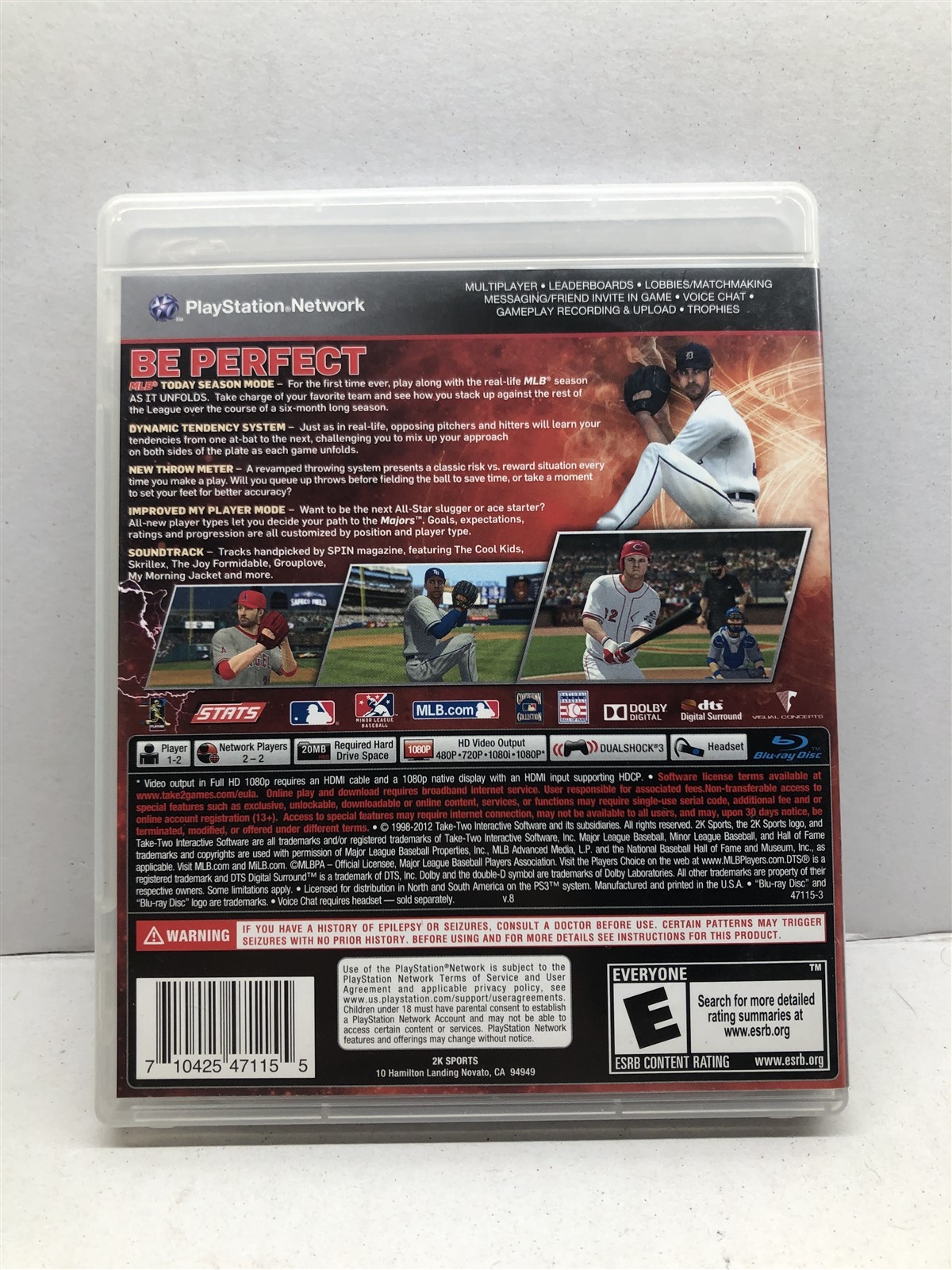 Major League Baseball 2K12 (PlayStation 3, 2012) Complete Tested Working