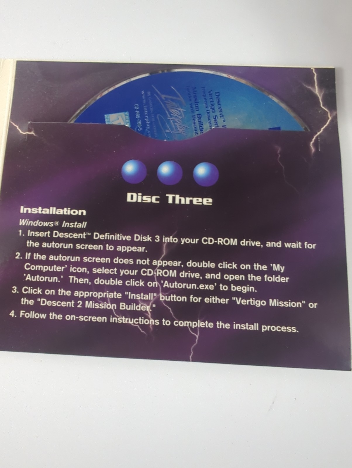 Descent I 1 & II 2: The Definitive Collection (Windows PC 1997) 3-Disc