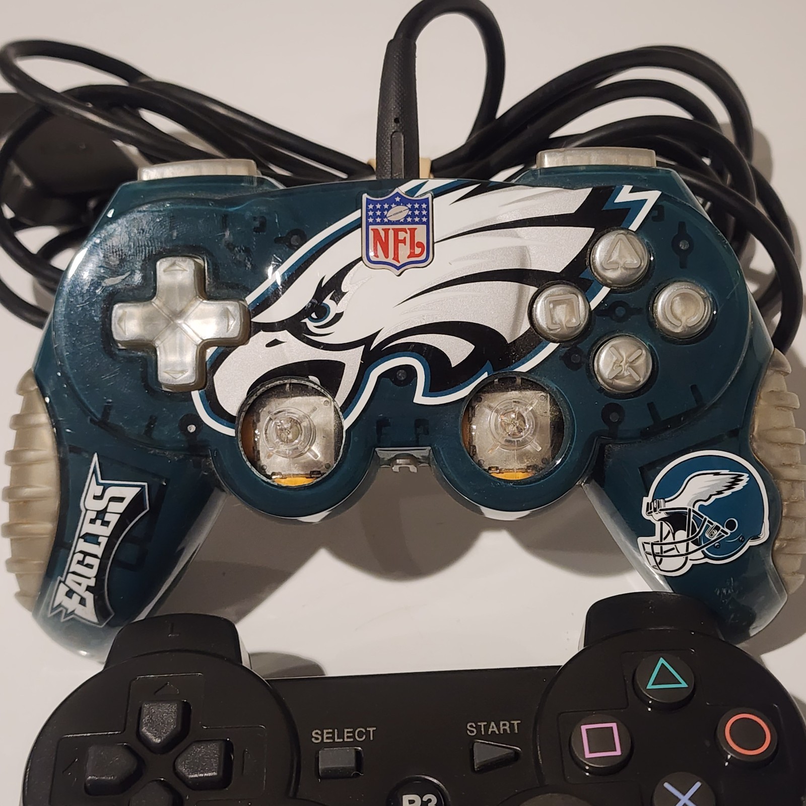 PS2 Eagles Controller PS3 3rd Party Controller Bundle Untested For Parts Repair