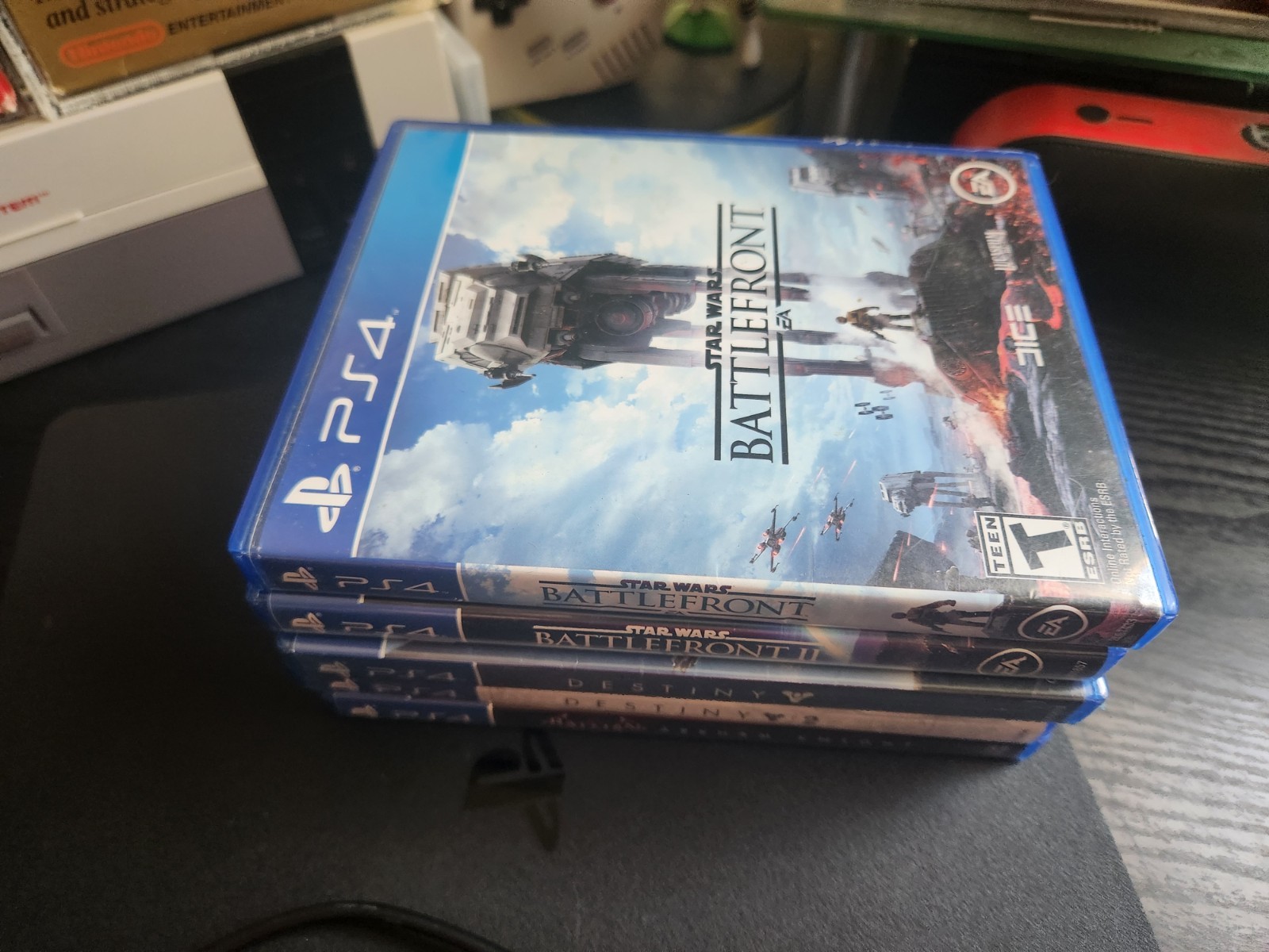 🚨🔥Vintage PS4 Bundle W/ Red Controller 5 High End Games Playstation 4 Hook Ups