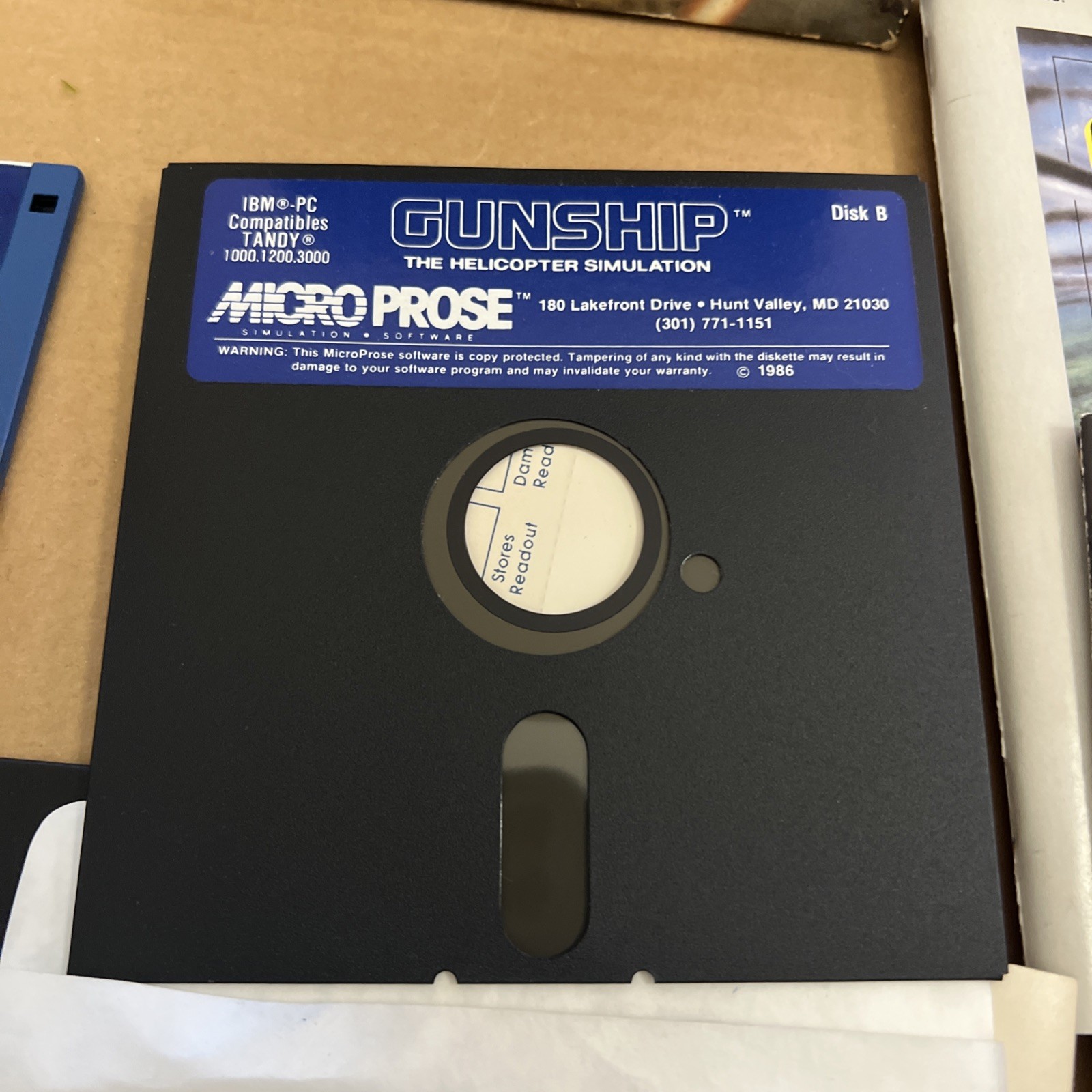 Gunship Microprose IBM PC/XT/AT Big Box – Complete in Box see photos