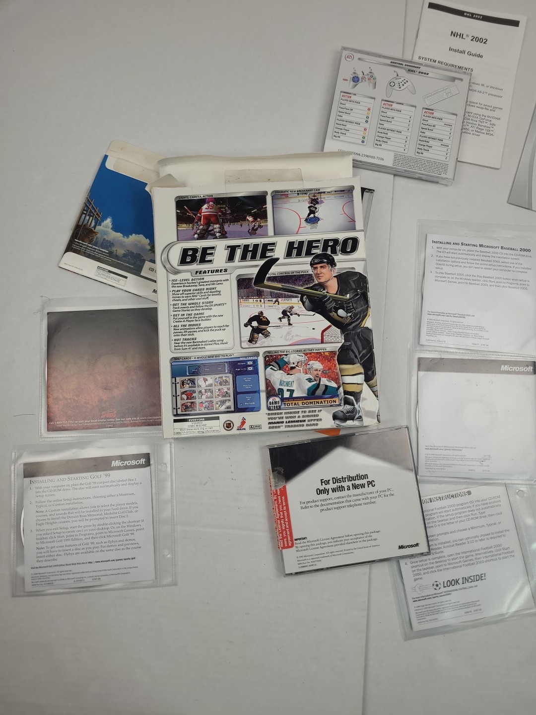 Vintage Lot CD-ROM COMPUTER GAMES DOS Windows Tested Big Box NHL golf Racing