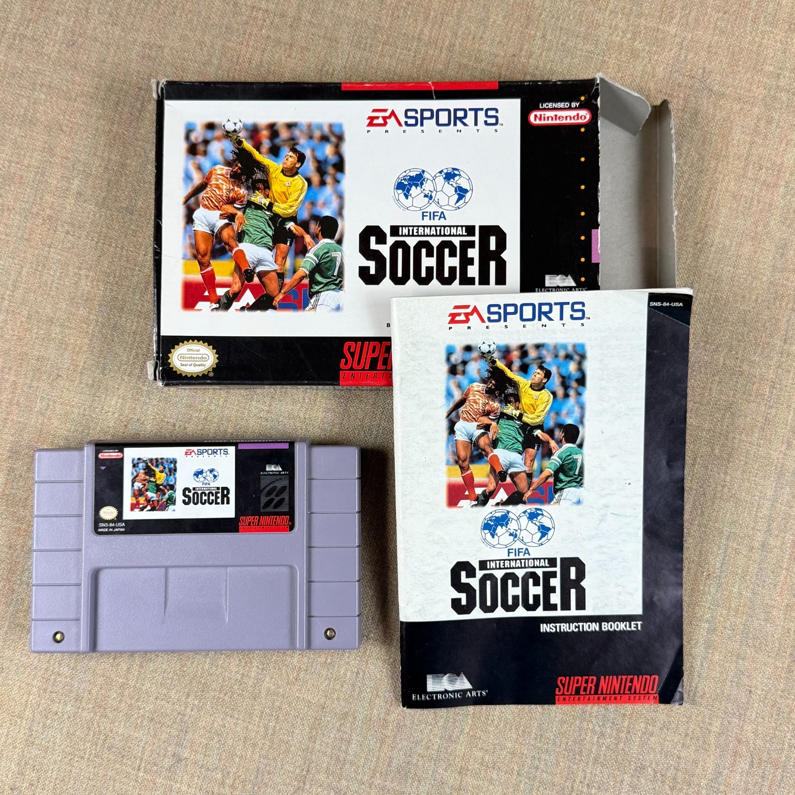 FIFA International Soccer Super Nintendo SNES Complete In Box CIB Authentic
