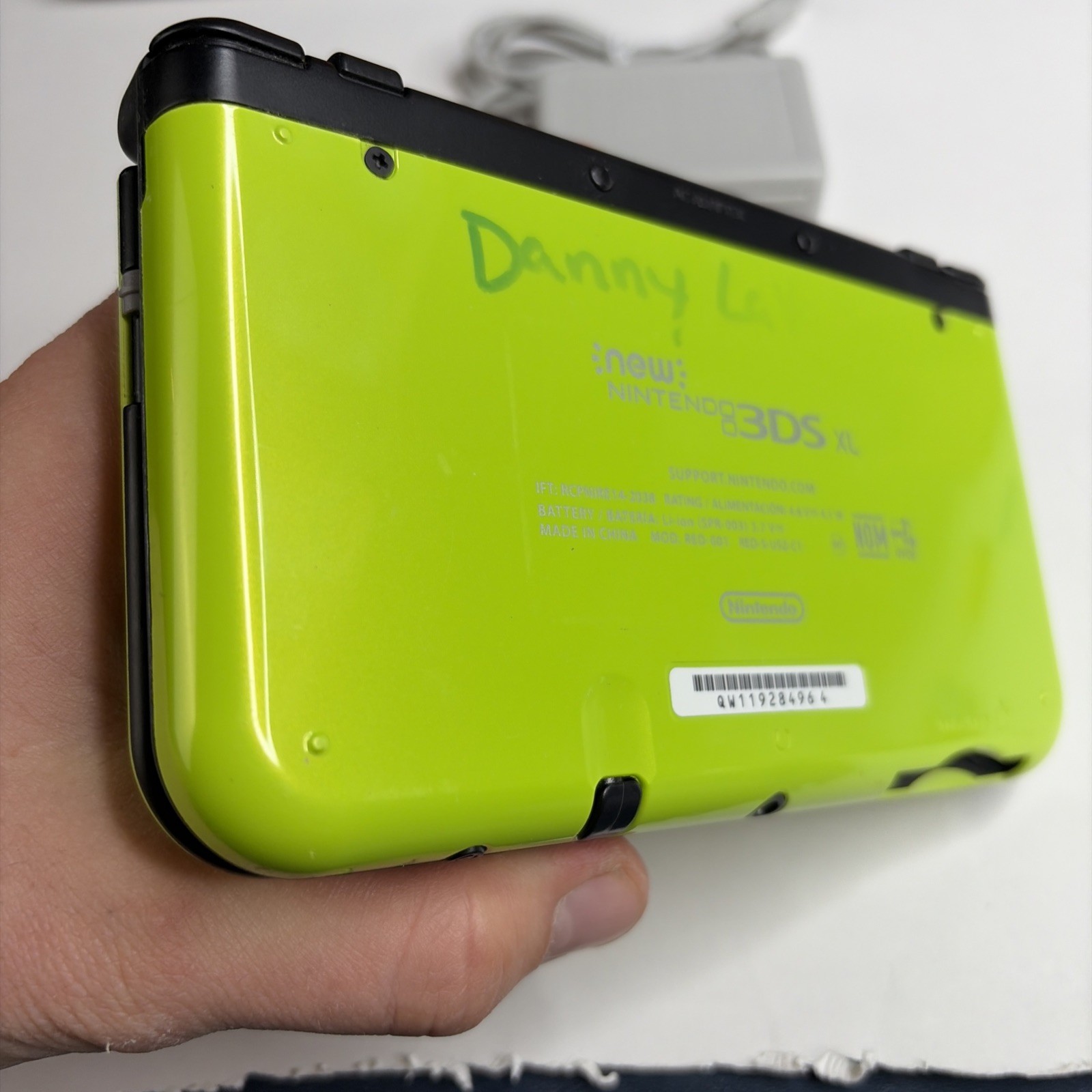 Nintendo New 3DS XL – Lime Green Mario World Console US Model W Charger Stylus